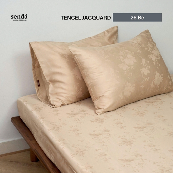 Bộ ga gối 3 món Lụa Tencel Jacquard vân gấm - 26 Be