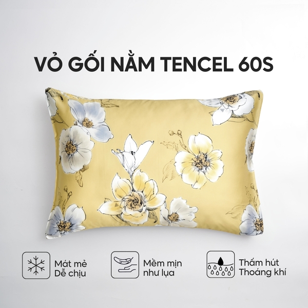 Vỏ gối nằm Lụa Tencel 60S họa tiết - Nắng xuân
