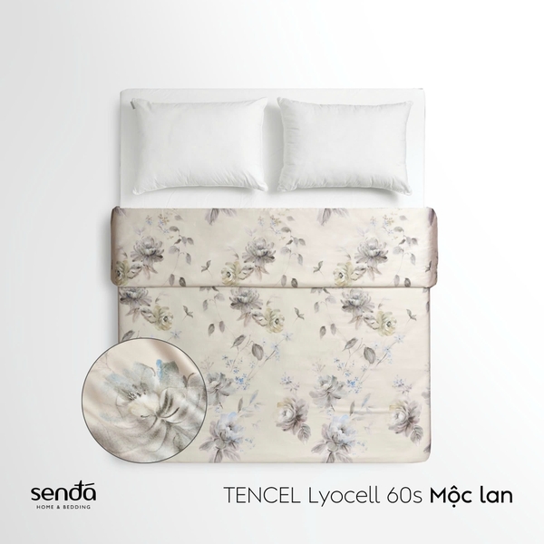 Vỏ chăn mỏng Lụa Tencel 60S họa tiết - Mộc lan