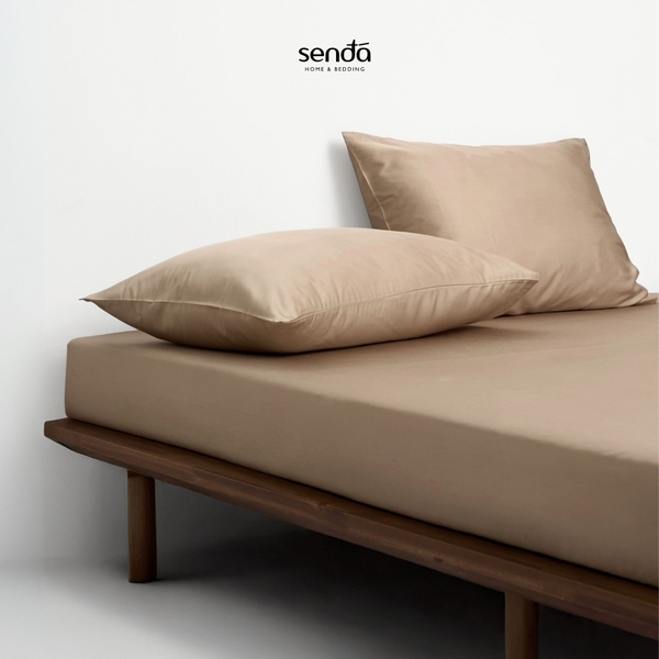 Bộ ga gối 3 món Tencel Cotton trơn màu