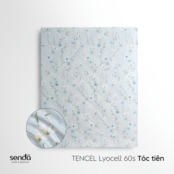 Bộ ga gối 3 món Lụa Tencel 60S họa tiết - Tóc tiên