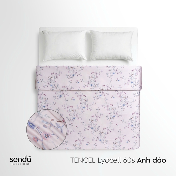 Vỏ chăn mỏng Lụa Tencel 60S họa tiết - Anh đào