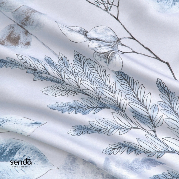 Bộ chăn ga gối 5 món Lụa Tencel 60S họa tiết - Thủy tùng