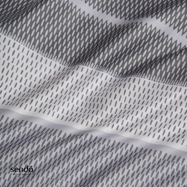 Bộ chăn ga gối 4 món (chăn chần bông) Lụa Tencel 60S họa tiết - Kẻ lưới xám