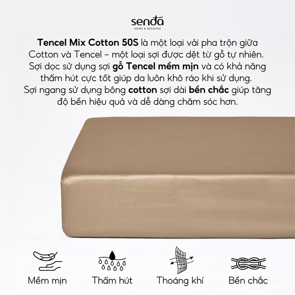Ga giường Lụa Tencel Cotton trơn màu