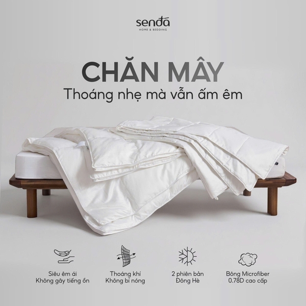 Ruột chăn Mây 220x200 bông Microfiber