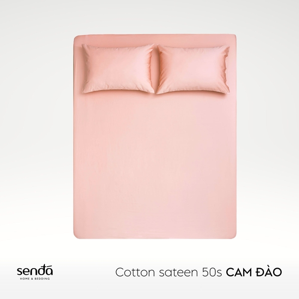 Bộ ga gối 3 món Cotton Sateen 50S trơn màu