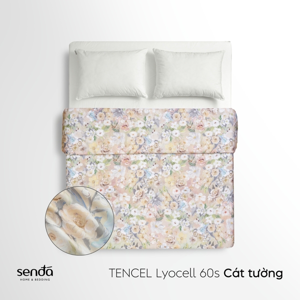 Vỏ chăn mỏng Lụa Tencel 60S họa tiết - Cát tường