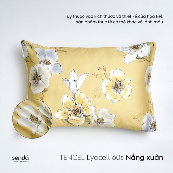 Vỏ gối nằm Lụa Tencel 60S họa tiết - Nắng xuân