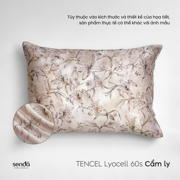 Vỏ gối nằm Lụa Tencel 60S họa tiết - Cẩm Ly