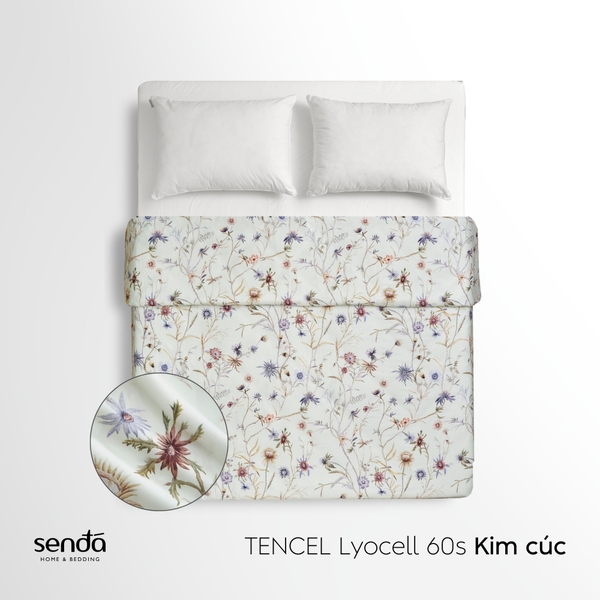 Vỏ chăn mỏng Lụa Tencel 60S họa tiết - Kim cúc