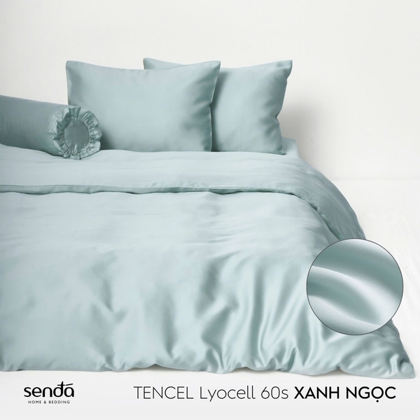 Bộ 5 món chăn ga gối Lụa Tencel trơn màu 4