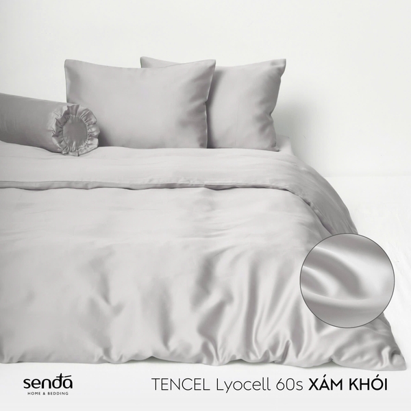 Bộ 5 món chăn ga gối Lụa Tencel trơn màu 2
