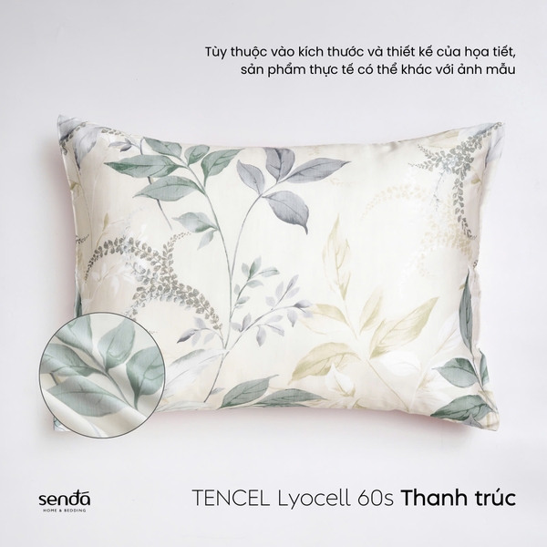Vỏ gối nằm Lụa Tencel 60S họa tiết - Thanh trúc