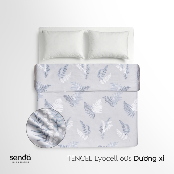 Vỏ chăn mỏng Lụa Tencel 60S họa tiết - Dương xỉ