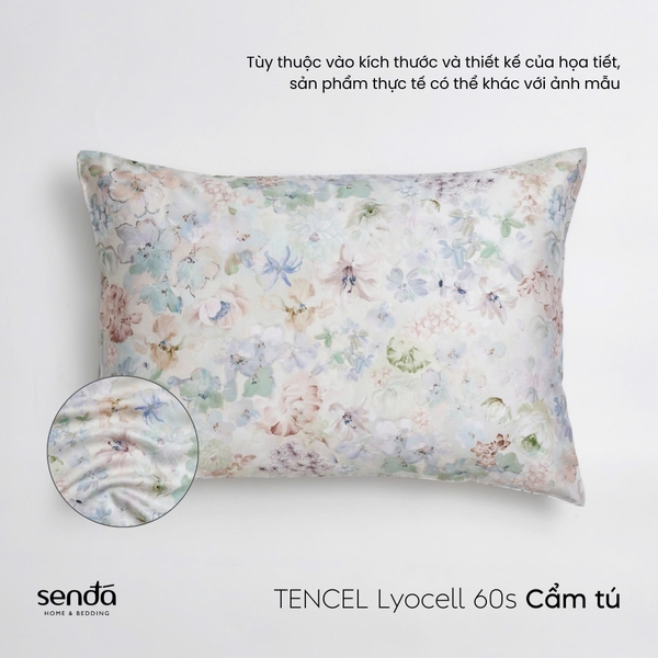 Vỏ gối nằm Lụa Tencel 60S họa tiết - Cẩm tú