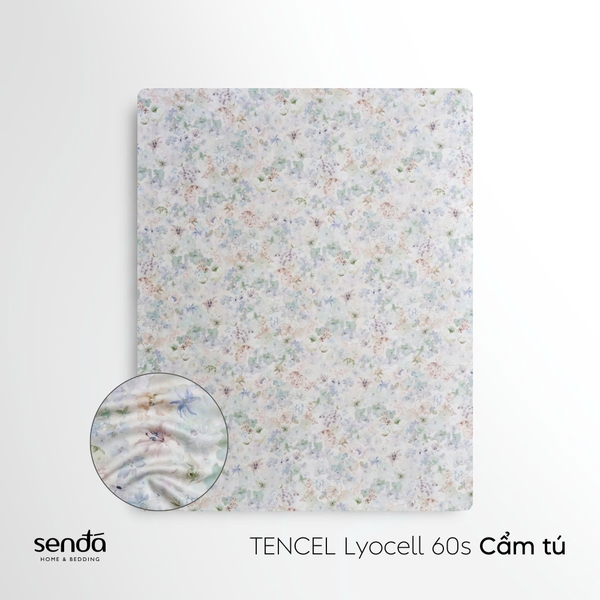 Bộ ga gối 3 món Lụa Tencel 60S họa tiết - Cẩm tú