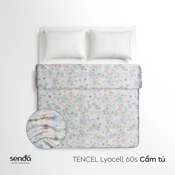 Vỏ chăn mỏng Lụa Tencel 60S họa tiết - Cẩm tú