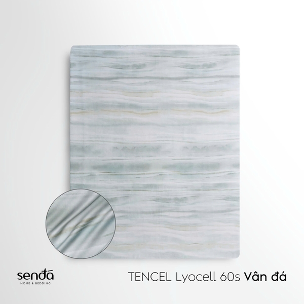 Bộ ga gối 3 món Lụa Tencel 60S họa tiết - Vân đá