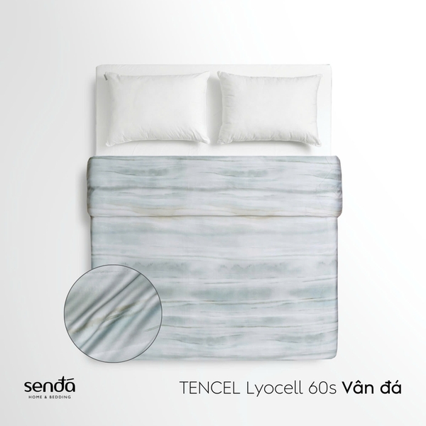 Vỏ chăn mỏng Lụa Tencel 60S họa tiết - Vân đá