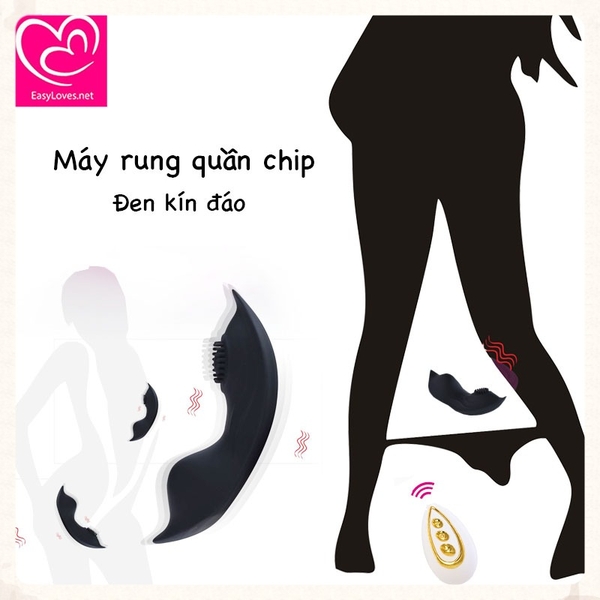 [Mã 16]Máy rung quần chip màu đen kín đáo | sạc tích điện