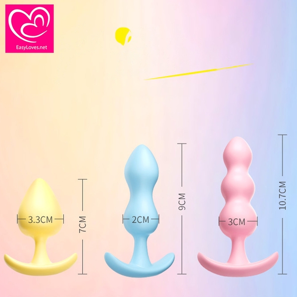 [Mã 54] Set 3 chiếc Butt plug silicone kích thích lỗ nhị