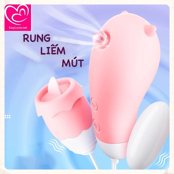 [Mã 74]Máy 3 đầu Rung-Liếm-Mút | Sạc tích điện