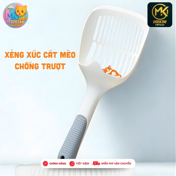 Xẻng Xúc Cát Mèo Chống Trượt Cao Cấp – Nhựa PP An Toàn, Siêu Bền, Dễ Vệ Sinh | MrKim Saigon