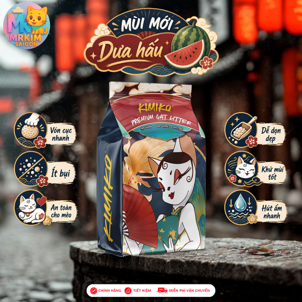 [3.8KG] CÁT VỆ SINH CHO MÈO KIMIKO (9L) - HƯƠNG HOA TRÀ THƠM MÁT - SIÊU VÓN CỤC