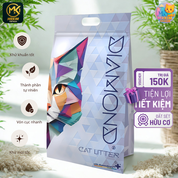4KG] CÁT VỆ SINH CHO MÈO DIAMOND (9L) - HƯƠNG COFFEE MACCHIATO - TIẾT KIỆM THỜI GIAN DỌN DẸP CHO MÈO