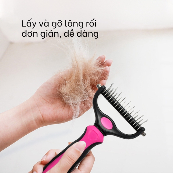 Lược Chải Lông Chó Mèo , Lược Chải Gỡ Rối, Loại Bỏ Ve, Bọ Chét, Giúp Lông Mượt Mà