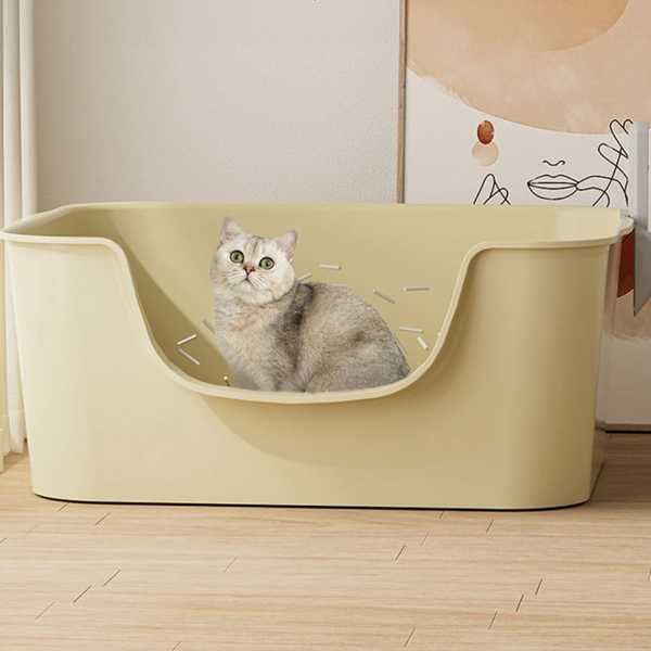 Khay Vệ Sinh Cho Mèo Size Vừa 47cm Chống Văng Cát - Tặng Kèm Xẻng