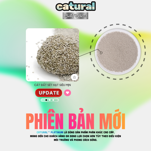 (CAO CẤP) Cát Bentonite Cho Mèo Hạt Siêu Mịn Catural Platinum Hương Coffee 3KG