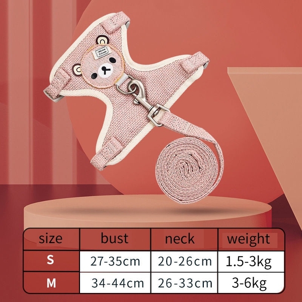 Dây Dắt Chó Mèo Yếm Lưng Body Mềm Mại - MrKimSaiGon