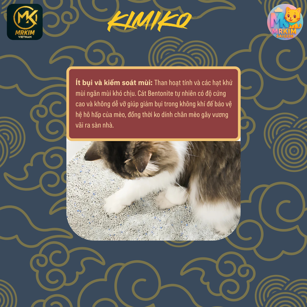 [3.8KG] CÁT VỆ SINH CHO MÈO KIMIKO (9L) - HƯƠNG HOA TRÀ THƠM MÁT - SIÊU VÓN CỤC