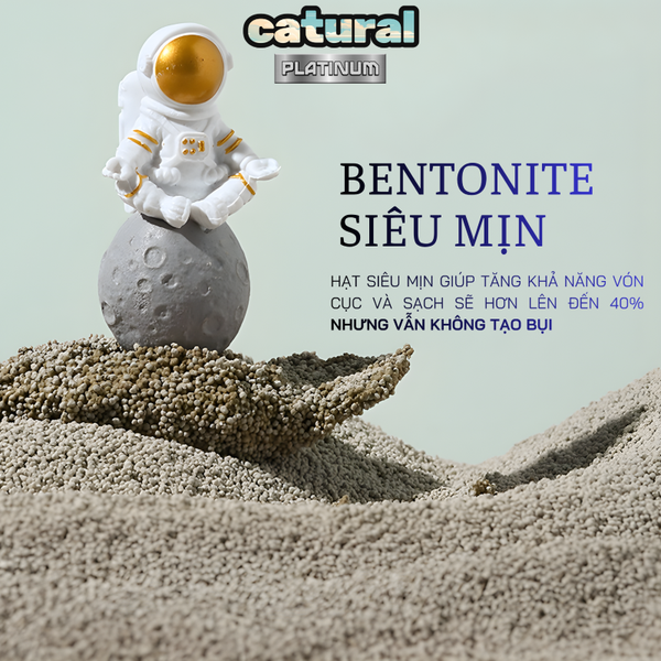 (CAO CẤP) Cát Bentonite Cho Mèo Hạt Siêu Mịn Catural Platinum Hương Coffee 3KG