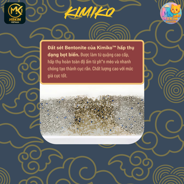 [3.8KG] CÁT VỆ SINH CHO MÈO KIMIKO (9L) - HƯƠNG HOA TRÀ THƠM MÁT - SIÊU VÓN CỤC