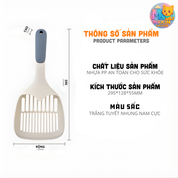 Xẻng Xúc Cát Mèo Chống Trượt Cao Cấp – Nhựa PP An Toàn, Siêu Bền, Dễ Vệ Sinh | MrKim Saigon