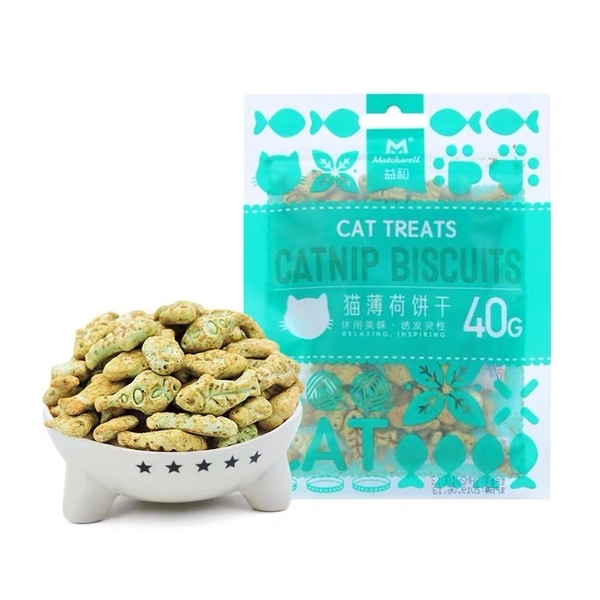 Bánh cá catnip, bánh thưởng cho mèo làm sạch răng miệng gói 40gr