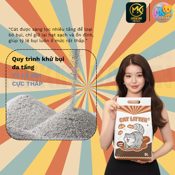 Cát Vệ Sinh Kleen 4kg Cát Mèo Vệ Sinh Khử Mùi Diệt Khuẩn MrKim SaiGon