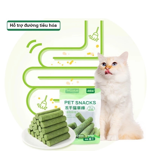 Que Cỏ vị Thịt Gà Làm Sạch Răng và Tiêu Búi Lông cho Mèo gói 30g - Sản phẩm Chăm Sóc Răng Miệng và Lông cho Mèo