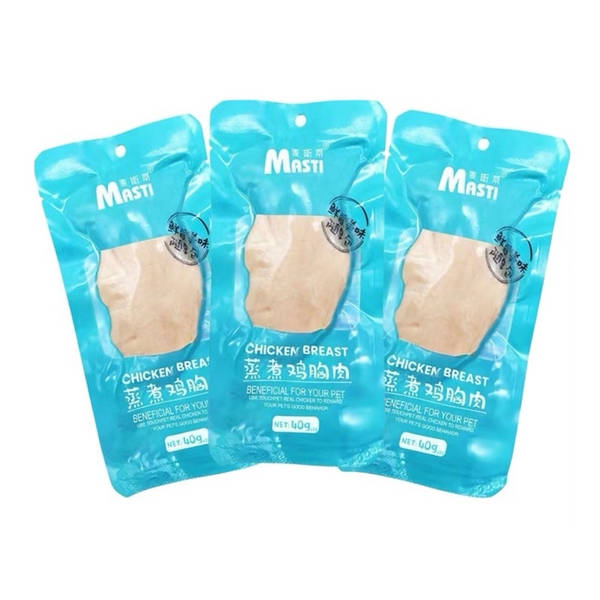 Ức Gà Hấp Masti Ăn Liền Cho Chó Mèo - Gói 40g