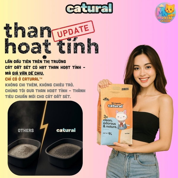 Cát Đất Sét Catural Hương Cà Phê Khử Mùi Mạnh 9L (3.8kg) – Vệ Sinh Mèo Thơm Lâu, Vón Cục Nhanh