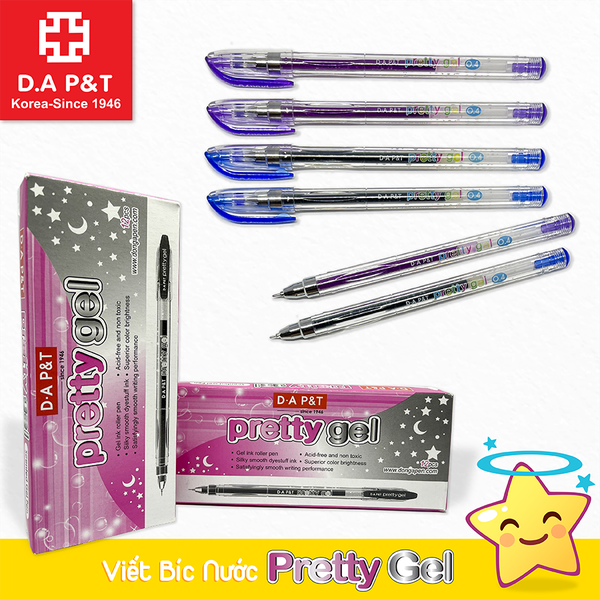 G-Star Bút Viết Pretty Gel 0.4mm (Xanh, Đỏ, Tím) (12 Cây/Hộp)