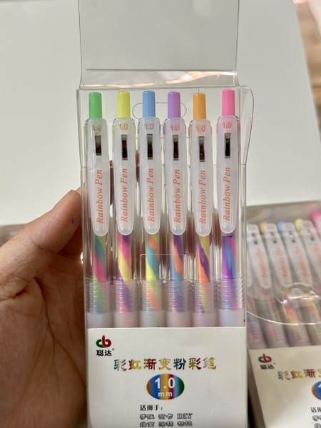 Bút Nhũ 7 Màu Cầu Vồng CD-1968 Ngòi 1mm (6 Cây/Hộp) (12 Hộp/Lốc)