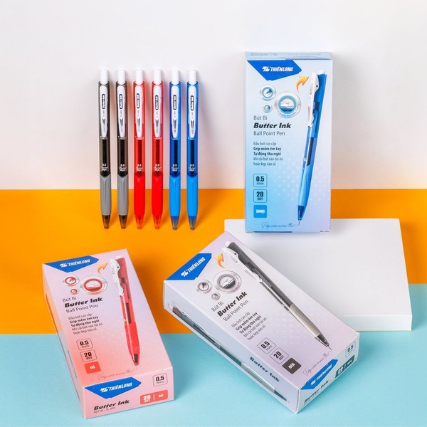 TL - Bút bi TL095 (Xanh, Đỏ, Đen) (20 Cây/Hộp)