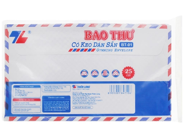 TL - Bao Thư CÓ KEO DÁN BT01 (25 Cái/Túi)