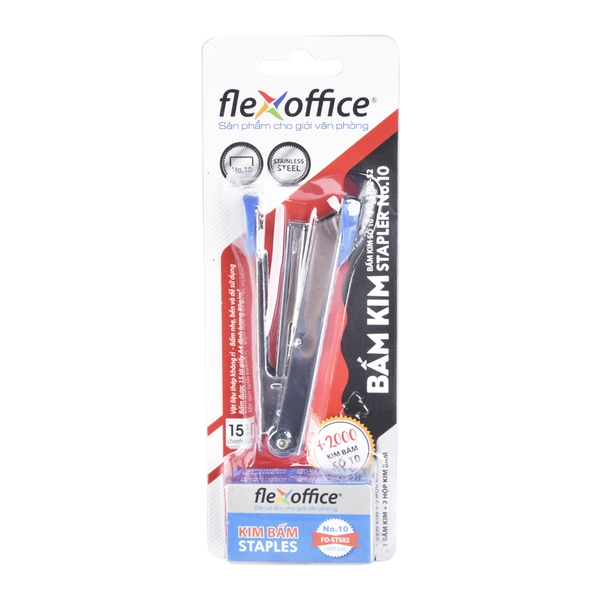 TL - Bấm kim số 10 dạng Vĩ kèm kim bấm FO-ST02-S2 (1 cái/Vĩ)