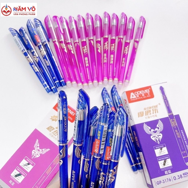 Bút Nắp Đậy Xóa Được Aodemei GP 3176 (Xanh, Tím) (12 Cây/Hộp; 12 Hộp/Lốc; 16 Lốc/Thùng)