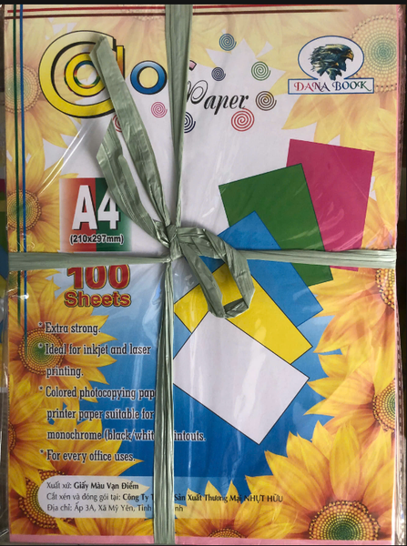 Giấy Bìa Màu Khổ A4 - 180g (100 Tờ/Xấp)
